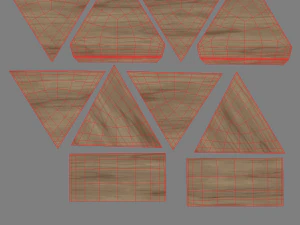 hexagon wood ottoman-chair 3D Model