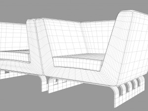 modern lounge chair set 3D Model
