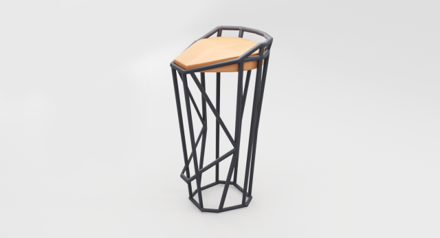 modern minimalistic octa stool 3D Model .c4d .max .obj .3ds .fbx .stl .blend 