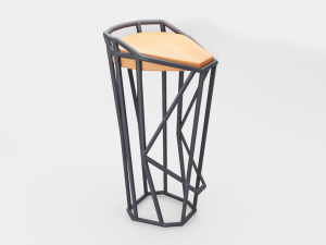 modern minimalistic octa stool 3D Model