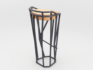 modern minimalistic octa stool 3D Model