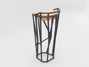 modern minimalistic octa stool 3D Model