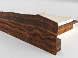 wooden hard massive bed Modelo 3D