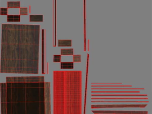 wooden hard massive bed 3D Model