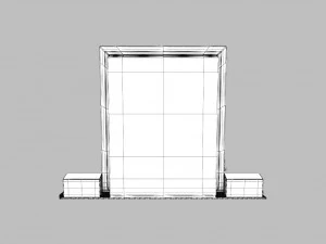 wooden hard massive bed 3D Model