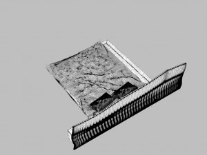 wooden hard massive bed 3D Model