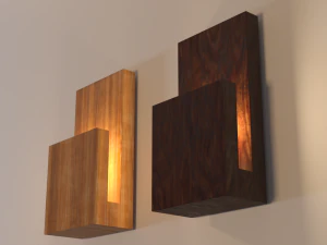 モダンな木製ウォールランプ 3Dモデル