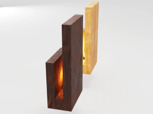 modern wood wall lamp 3D Model
