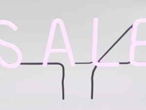 purple wall neon sign 3D Model