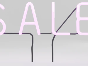 purple wall neon sign 3D Model