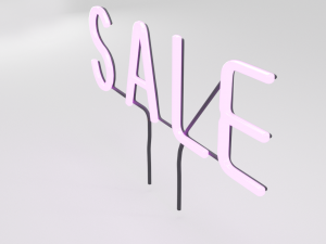 purple wall neon sign Modello 3D
