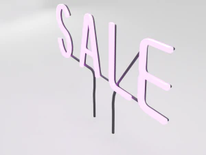 purple wall neon sign 3D Model