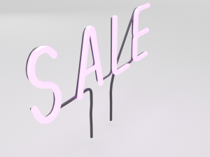 purple wall neon sign Modello 3D