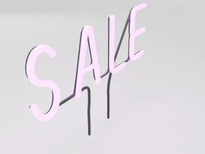 purple wall neon sign 3D Model