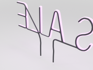 purple wall neon sign Modello 3D