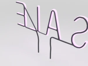 purple wall neon sign 3D Model