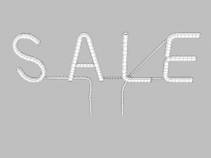 purple wall neon sign Modello 3D