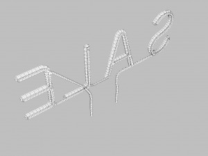 purple wall neon sign Modello 3D