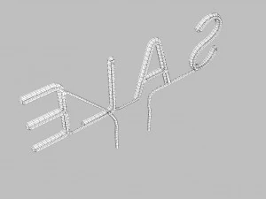 purple wall neon sign 3D Model