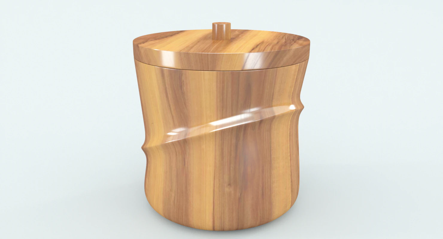 wooden ice bucket 3D Model .c4d .max .obj .3ds .fbx .stl .blend