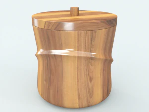 wooden ice bucket 3D Model