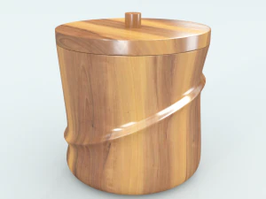wooden ice bucket 3D Model