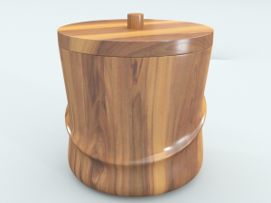 wooden ice bucket Model 3D