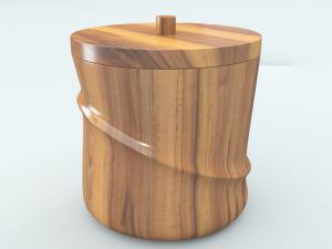 wooden ice bucket Model 3D