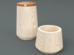 wooden bath accessories 3D Model