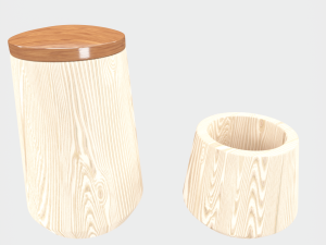 wooden bath accessories 3D-Modell