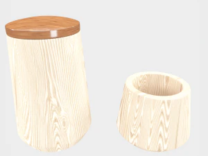 wooden bath accessories 3D Model