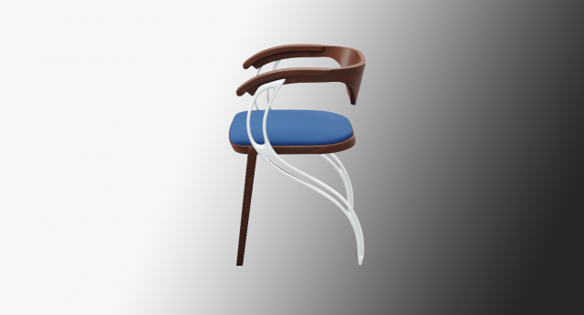 contemporary wooden glass chair Modelo 3D .c4d .max .obj .3ds .fbx .stl .blend 