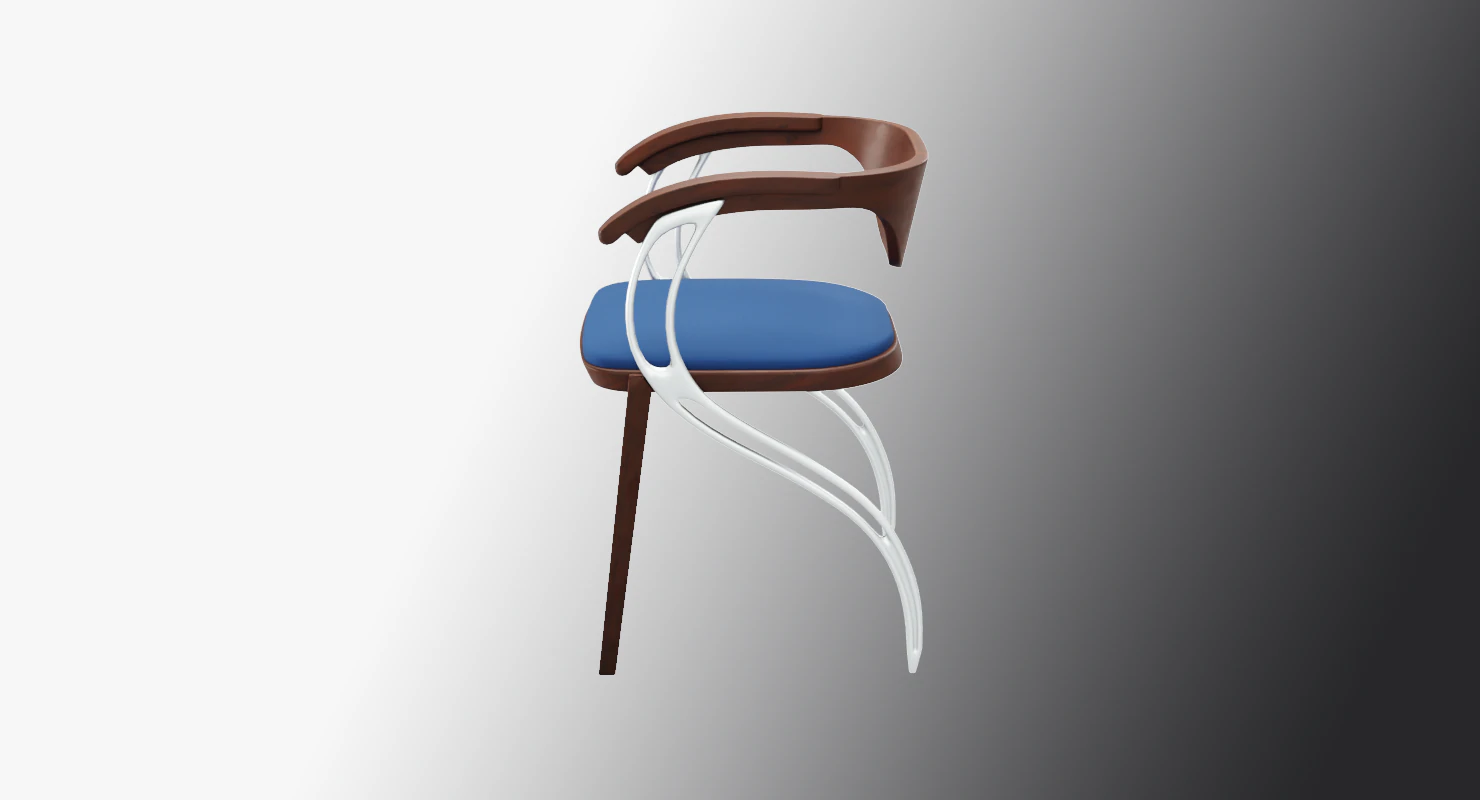 contemporary wooden glass chair 3D Model .c4d .max .obj .3ds .fbx .stl .blend 