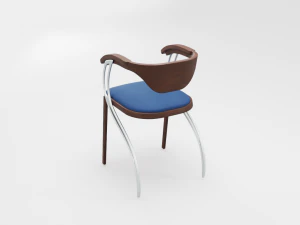 contemporary wooden glass chair 3D Model