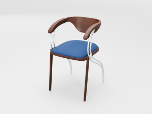 contemporary wooden glass chair Modelo 3D