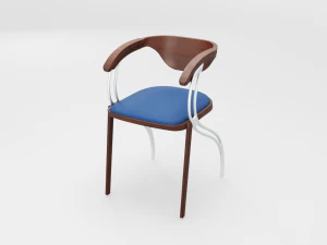 contemporary wooden glass chair 3D Model