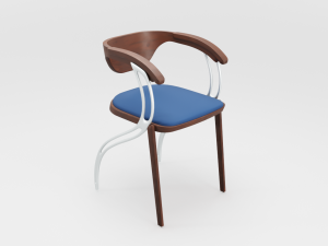 contemporary wooden glass chair Modelo 3D