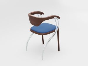 contemporary wooden glass chair Modelo 3D