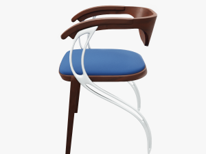 contemporary wooden glass chair Modelo 3D