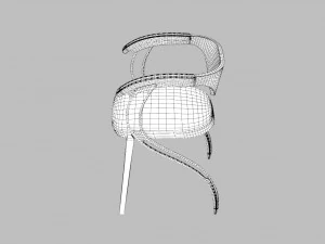 contemporary wooden glass chair 3D Model
