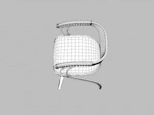 contemporary wooden glass chair 3D Model