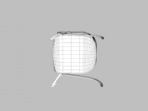 contemporary wooden glass chair 3D Model