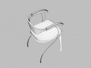 contemporary wooden glass chair Modelo 3D