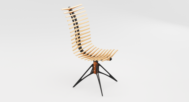 wooden skeleton chair 3D Модель .c4d .max .obj .3ds .fbx .stl .blend 