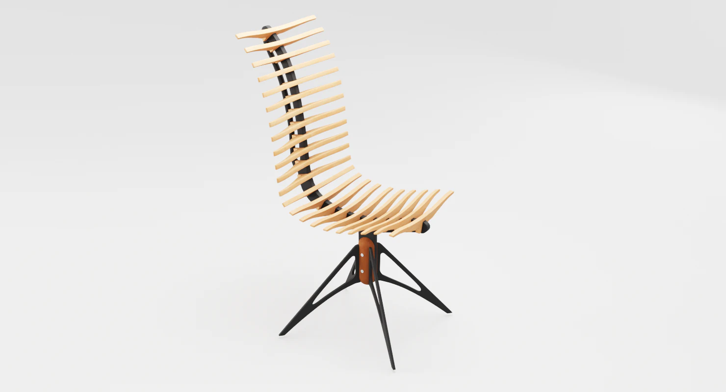 wooden skeleton chair 3D Model .c4d .max .obj .3ds .fbx .stl .blend 