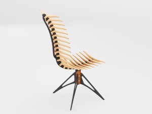 wooden skeleton chair 3D Модель