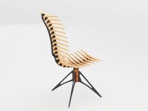 wooden skeleton chair 3D Model