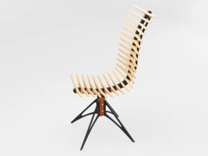 wooden skeleton chair 3D Model
