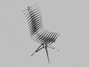 wooden skeleton chair 3D Model