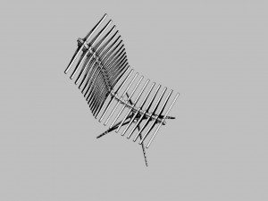 wooden skeleton chair 3D Модель
